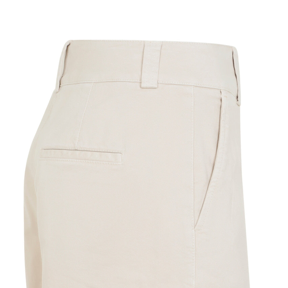 Beige Straight Flat Front Pants 3