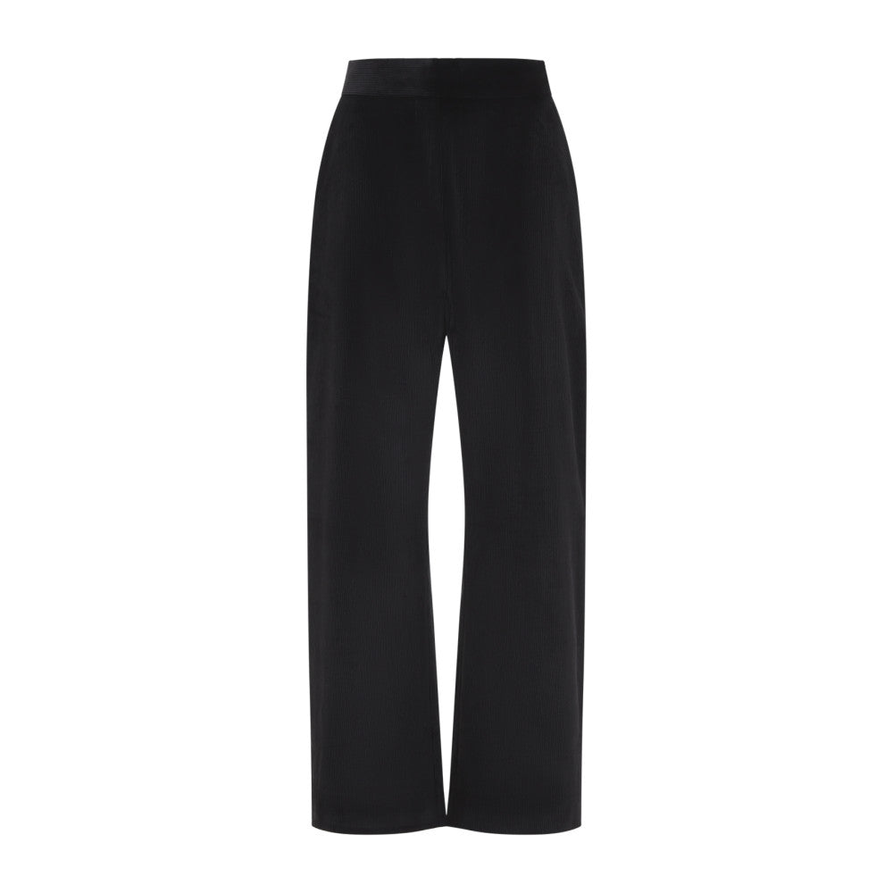 Black Relaxed Flat Front Pants 1