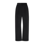 Black Relaxed Flat Front Pants 1