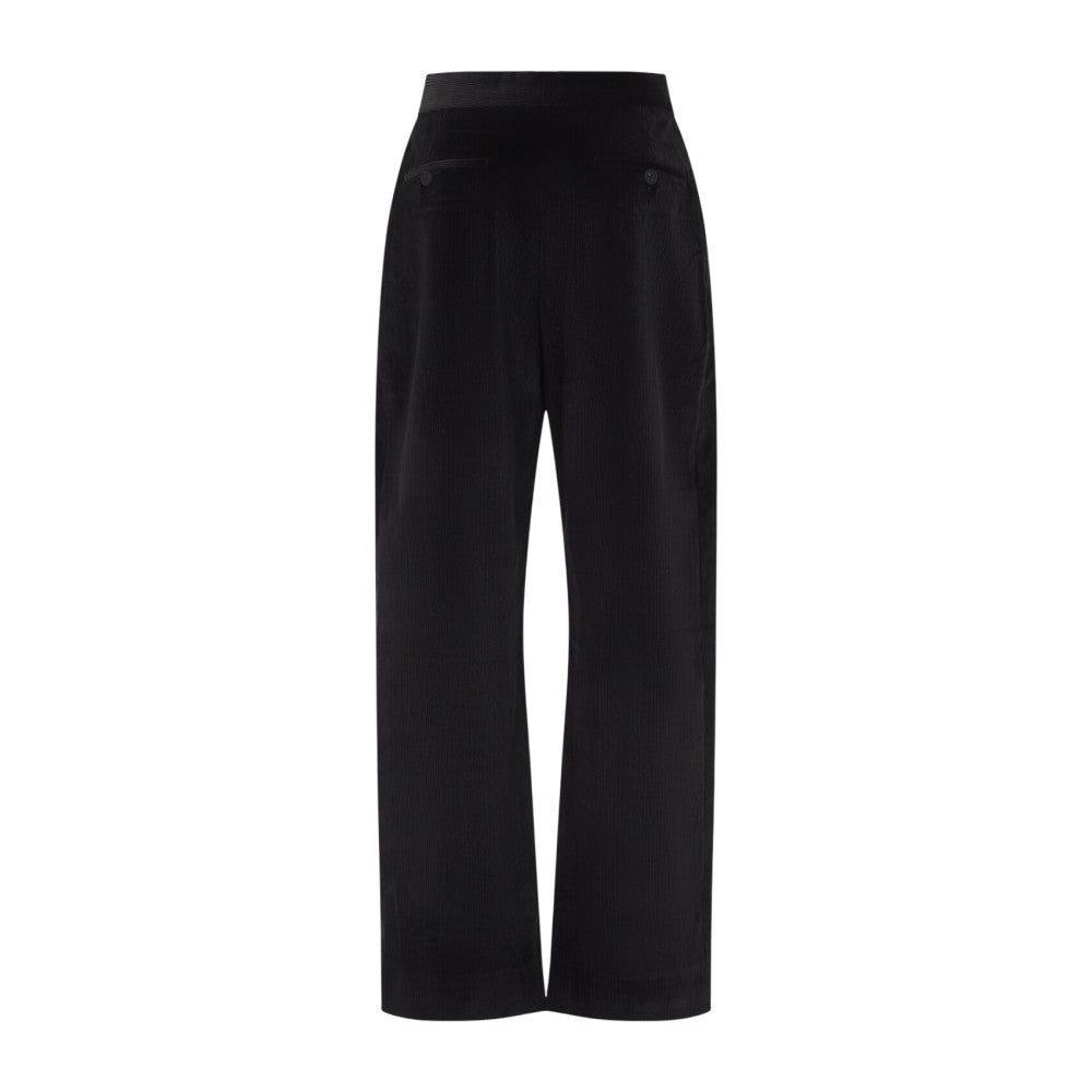 Black Relaxed Flat Front Pants 2