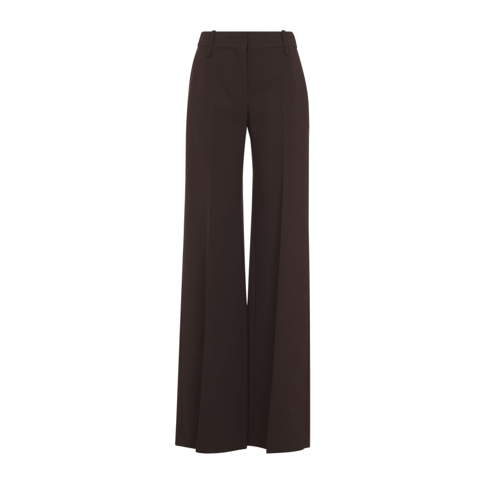 Brown Tailored Flat Front Pants 1