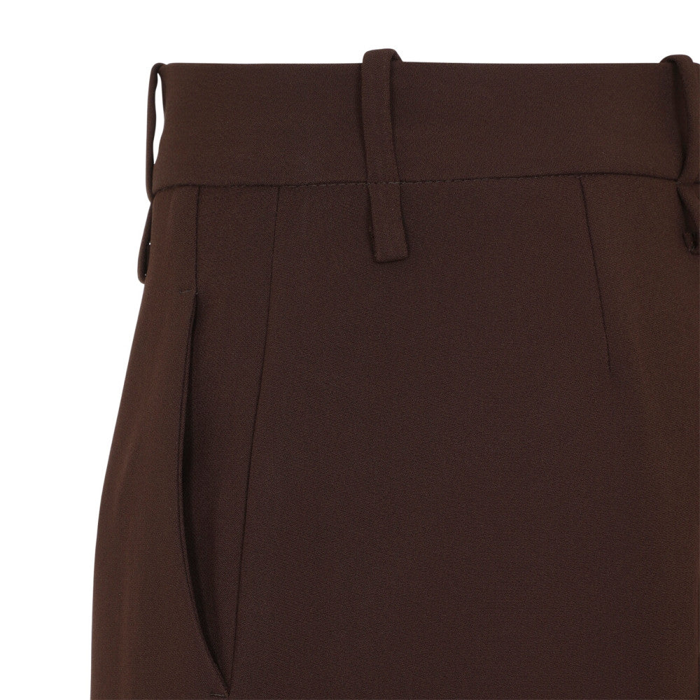 Brown Tailored Flat Front Pants 3