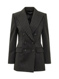 Grey Stripes Notched Lapel Blazer 1