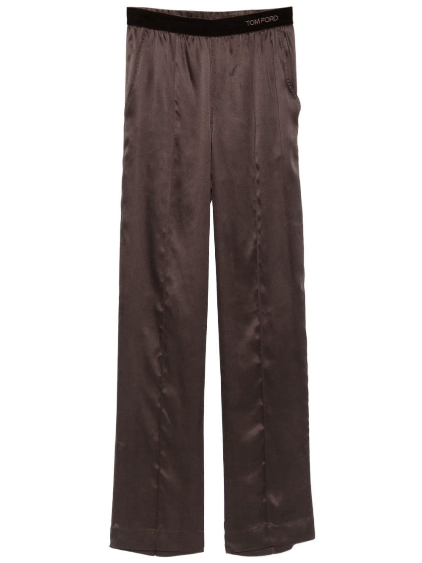 Brown Relaxed Pajama Pants 1