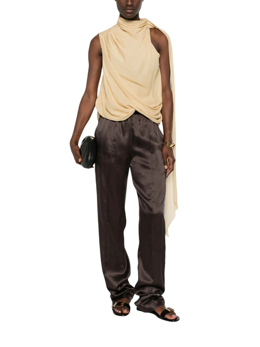 Brown Relaxed Pajama Pants 2