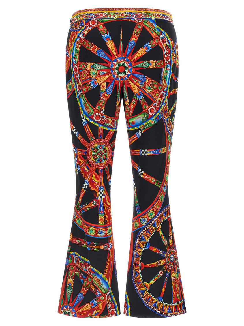 Multicolor Flared Flat Front Pants 2