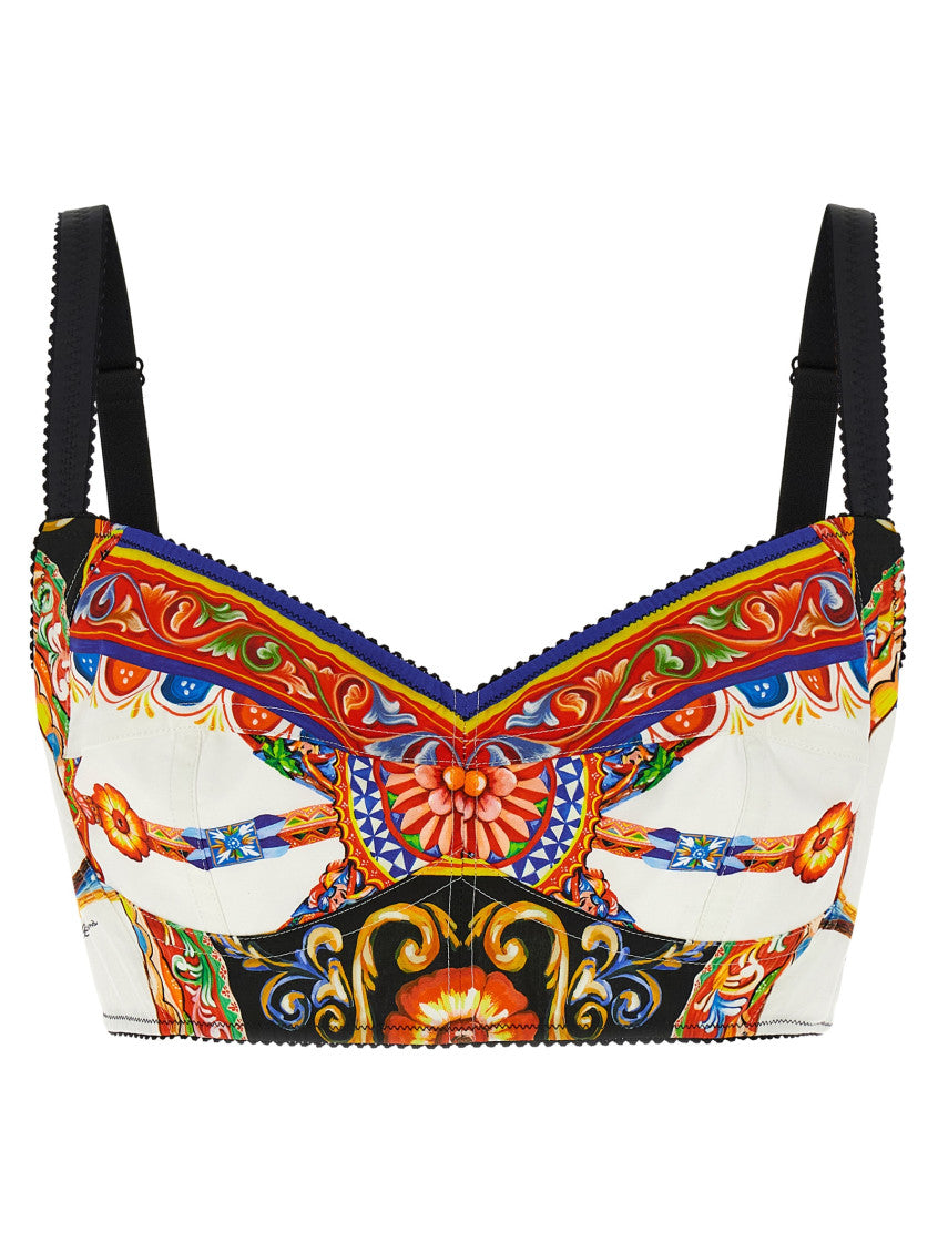 Multicolor Printed Sweet Heart Neck Top 1