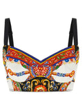 Multicolor Printed Sweet Heart Neck Top 1