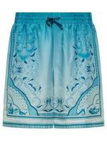 Blue Floral Print Shorts 1