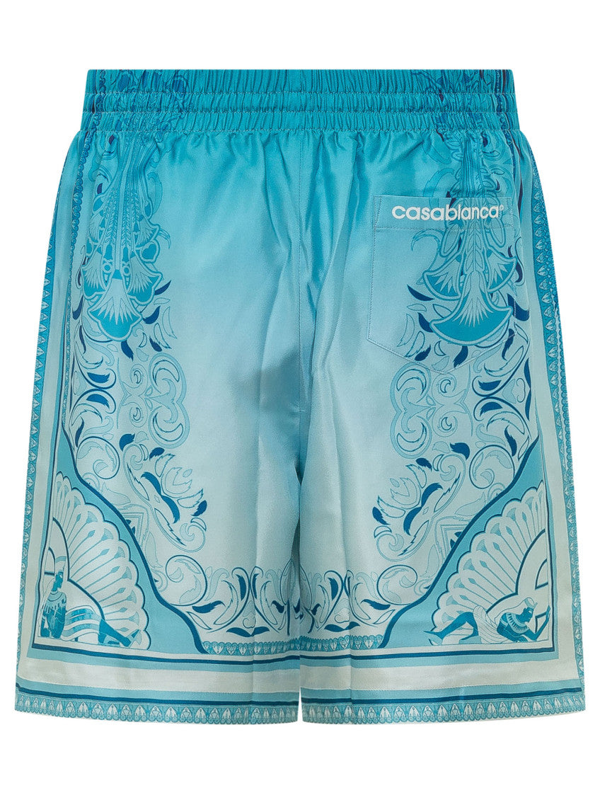 Blue Floral Print Shorts 2