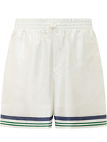 White Relaxed Stripes Shorts 1
