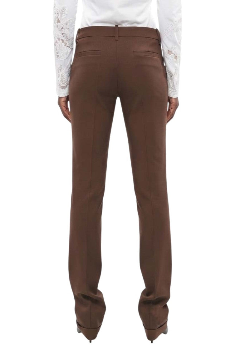 Brown Straight Flat Front Pants 2