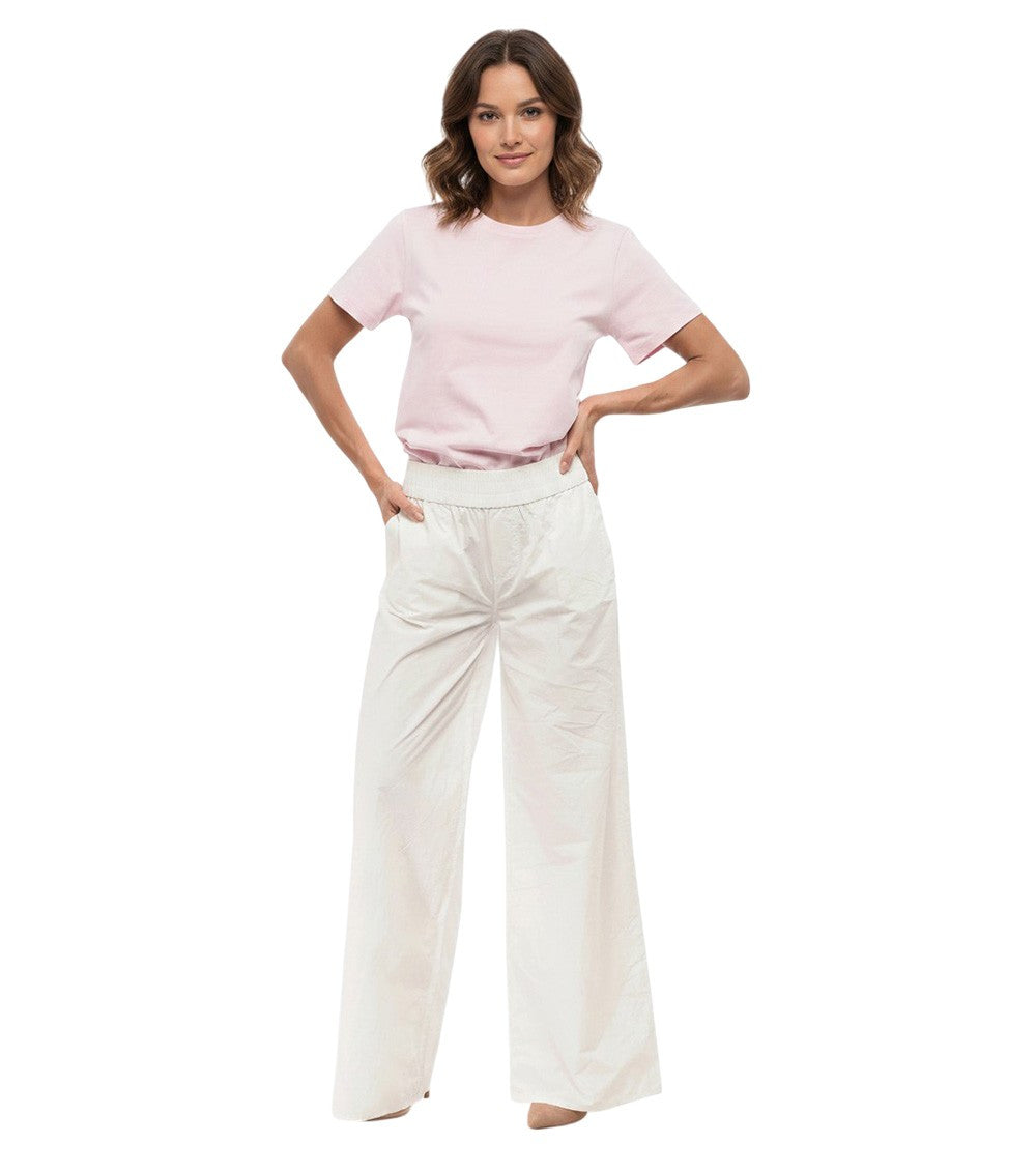 White Loose Elasticated Pants 2