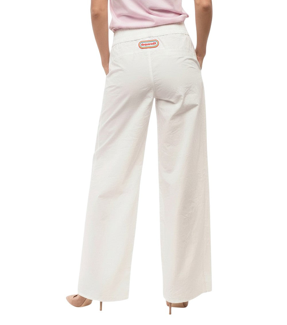 White Loose Elasticated Pants 3