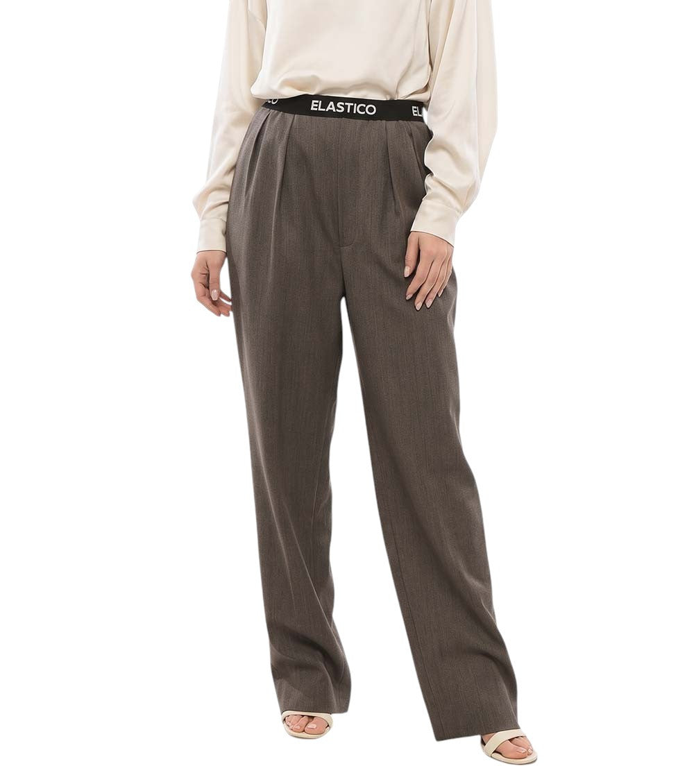 Brown Relaxed Pleated Trouser 1