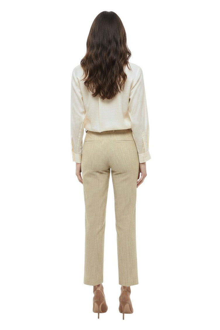Beige Straight Fit Pants 2
