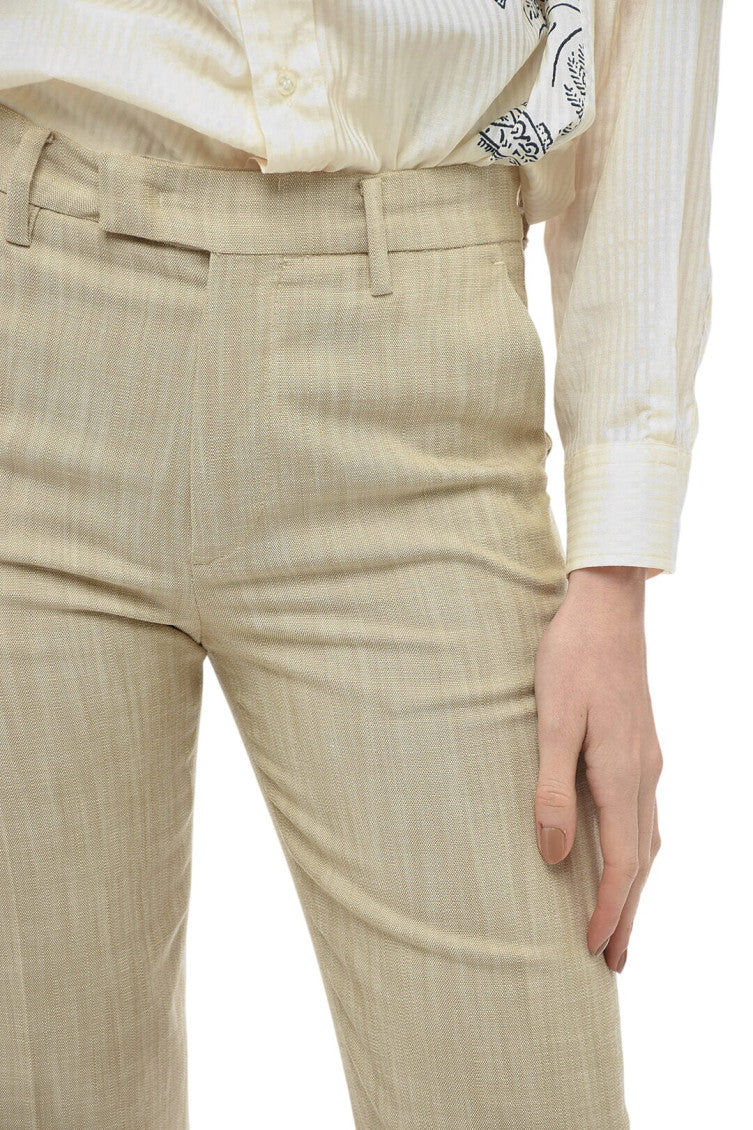 Beige Straight Fit Pants 3