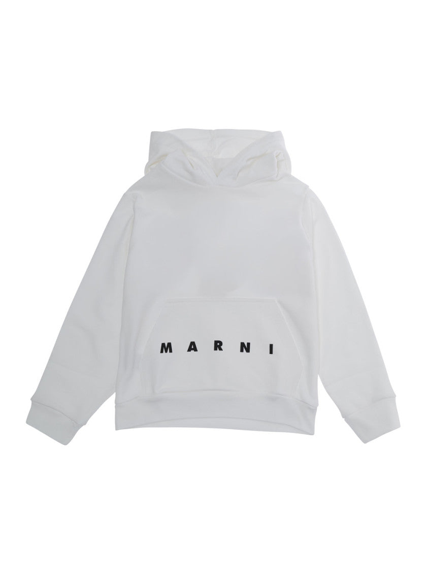 Boys White Logo Hoodie 1