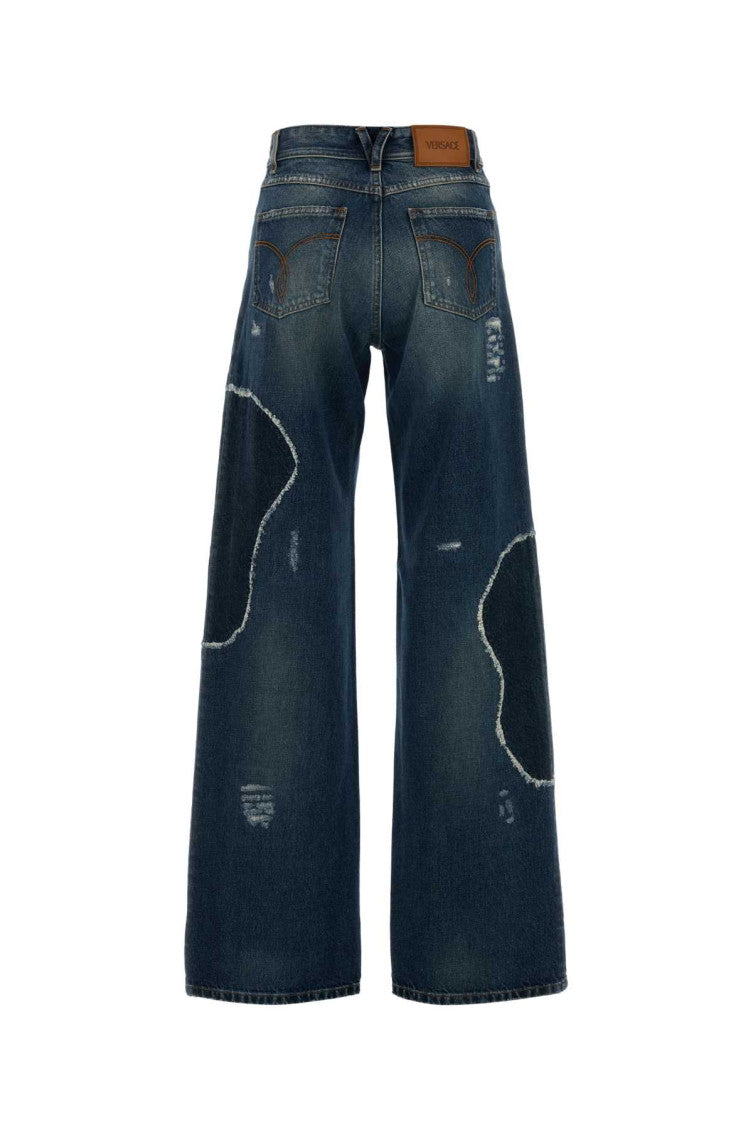 Blue Relaxed Flat Front Pants 2