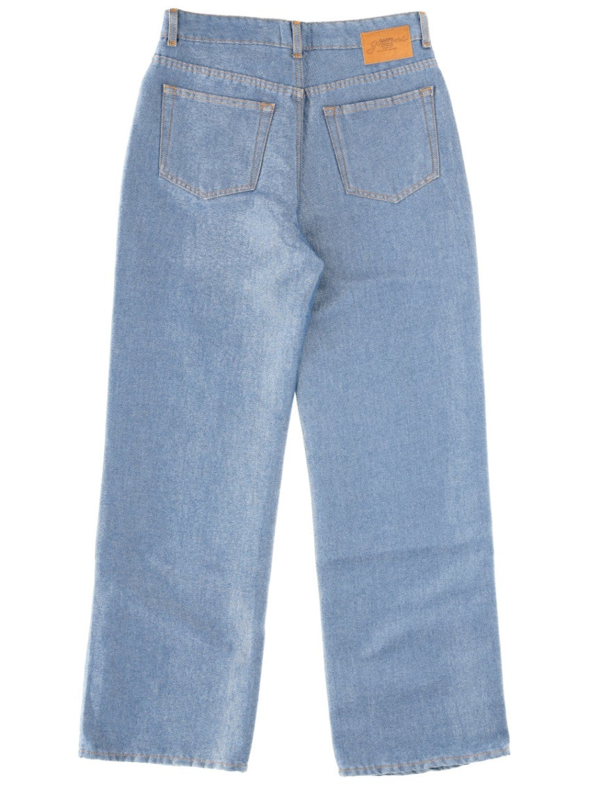Blue Mid Rise Loose Jeans 2