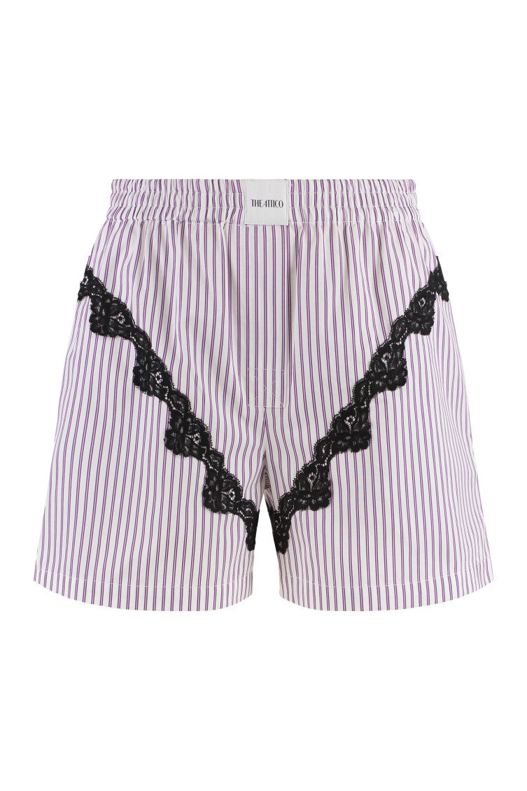 Dark Purple Stripes Shorts 1