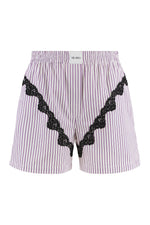 Dark Purple Stripes Shorts 1