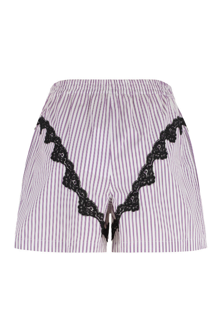 Dark Purple Stripes Shorts 2