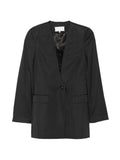 Grey Solid Notched Lapel Blazer 1
