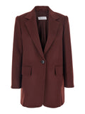 Red Solid Notched Lapel Blazer 1