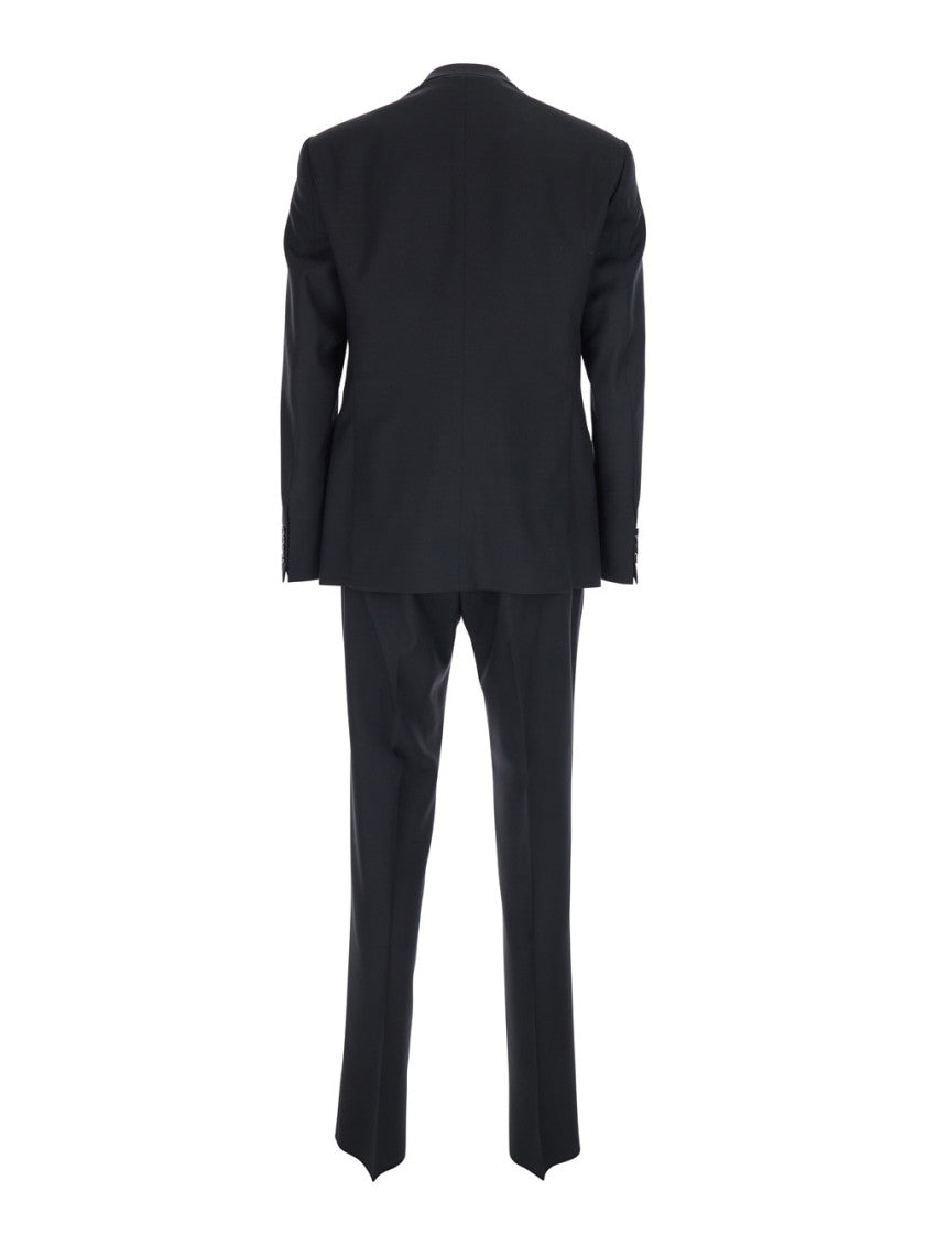 Black Peaked Lapel Suit 2