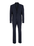 Navy Blue Notched Lapel Suit 1