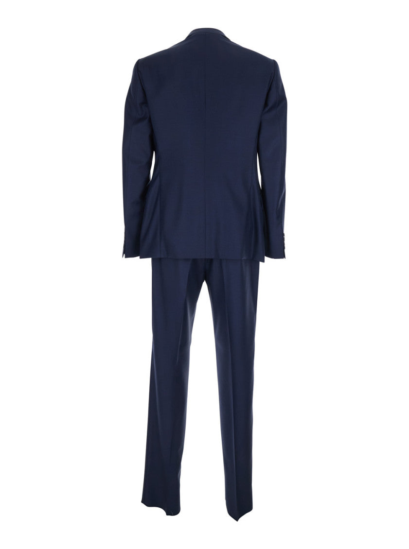 Blue Notched Lapel Suit 2