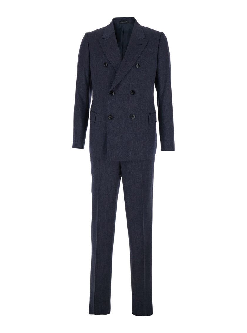 Navy Blue Double Breasted Suit 1