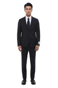Blue Notched Lapel Suit 1