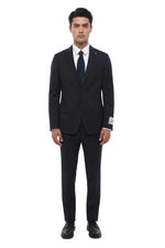 Blue Notched Lapel Suit 1