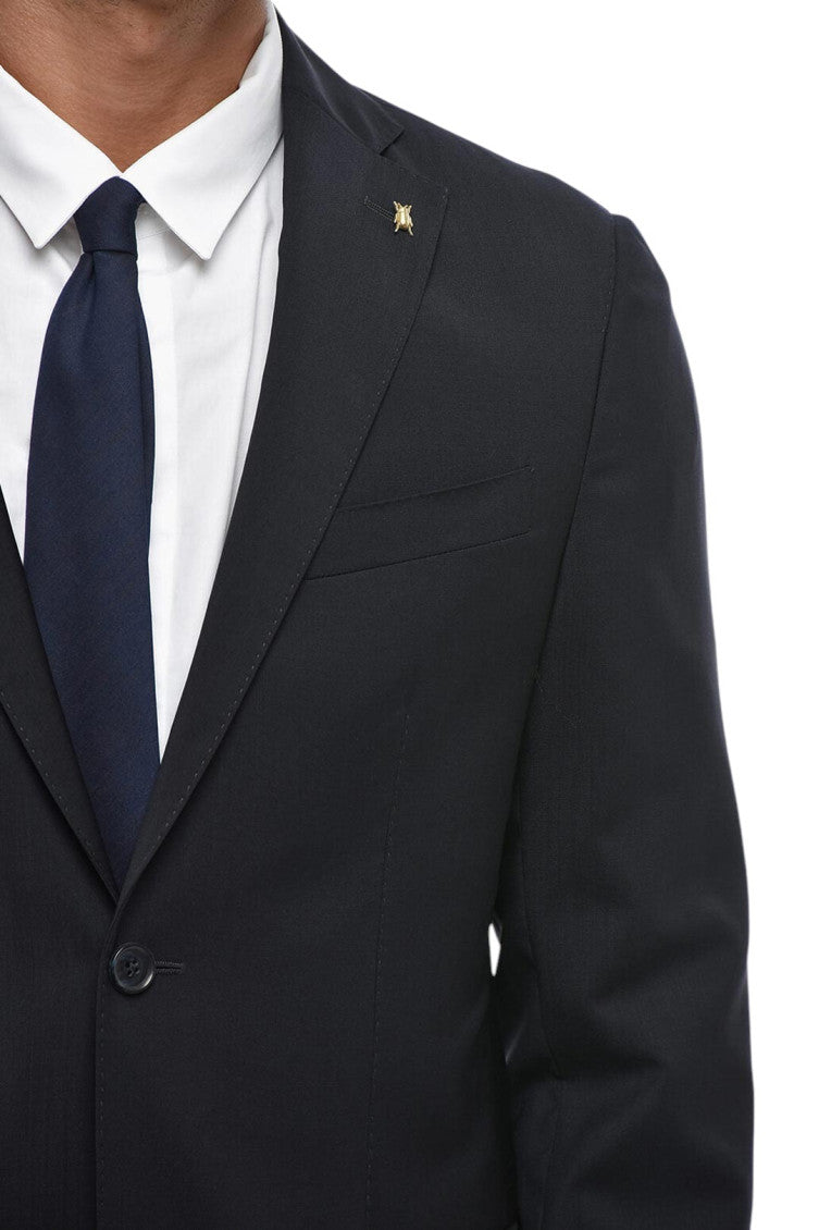 Blue Notched Lapel Suit 3