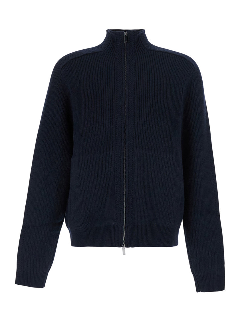 Navy Blue Knitted Cardigan 1