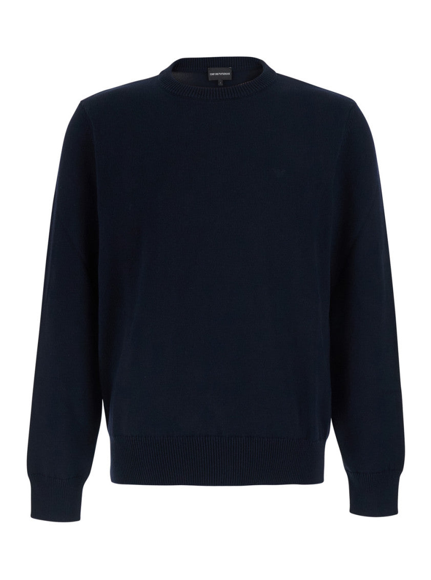 Navy Blue Crew Neck Sweater 1
