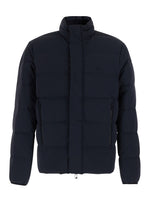 Navy Blue Quilted Down Jacket 1