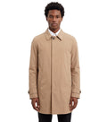 Beige Solid Trench Coat 1