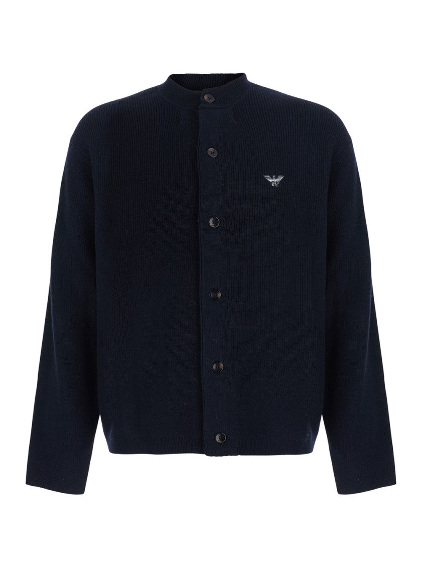 Navy Blue Knitted Cardigan 1
