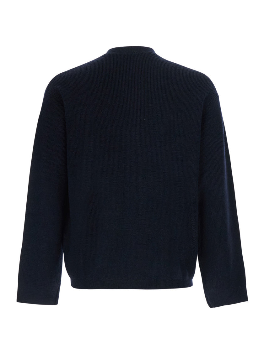 Navy Blue Knitted Cardigan 2