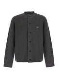 Grey Knitted Logo Cardigan 1