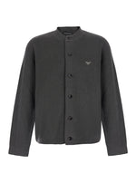 Grey Knitted Logo Cardigan 1