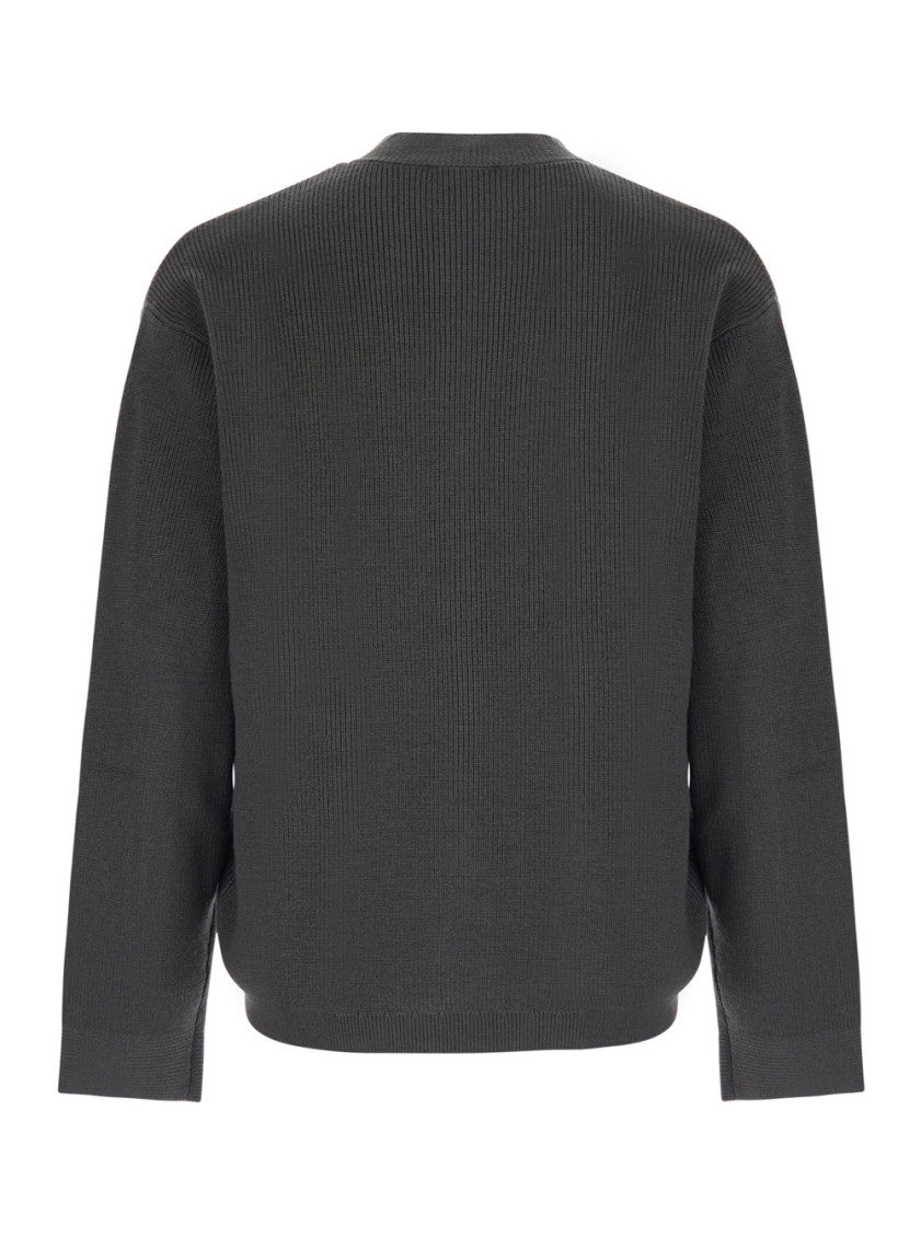 Grey Knitted Logo Cardigan 2