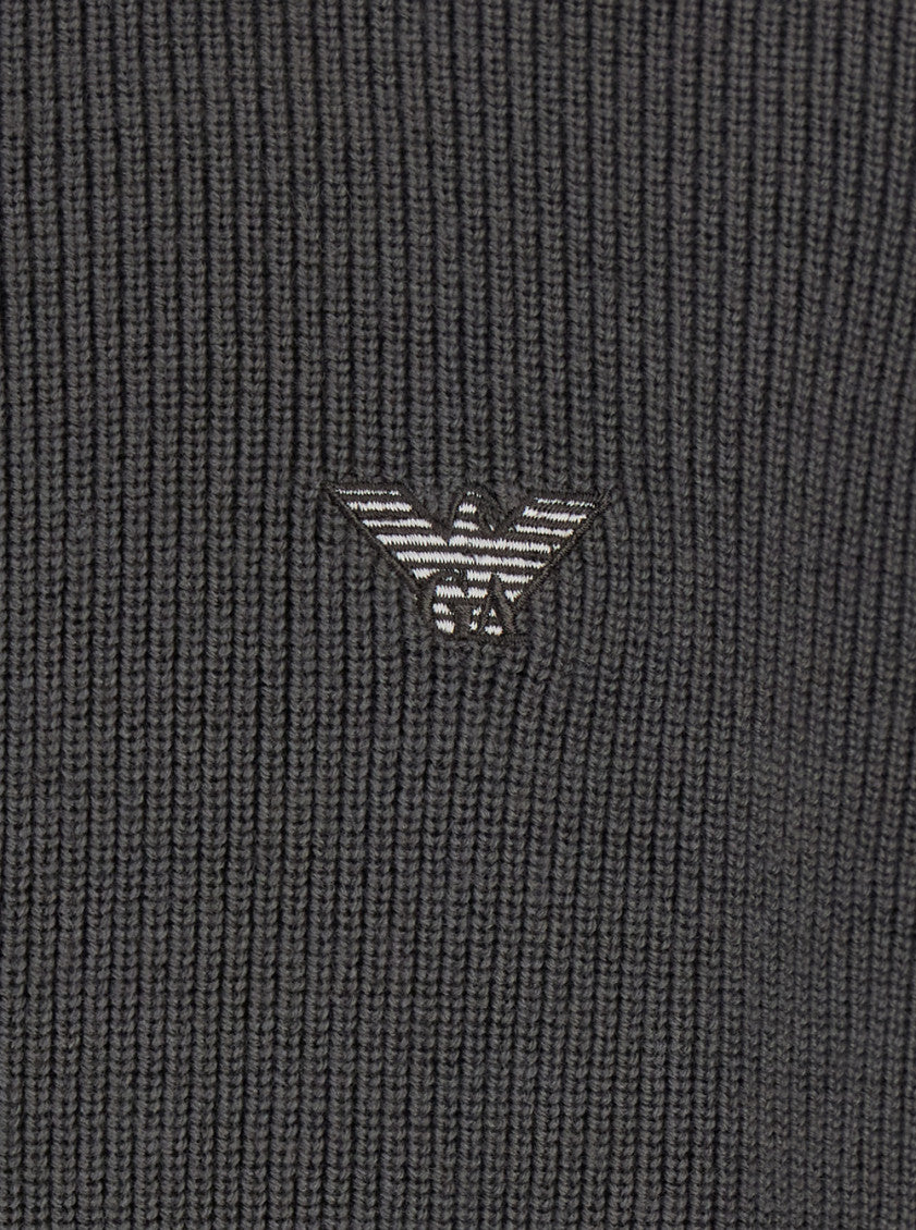 Grey Knitted Logo Cardigan 3