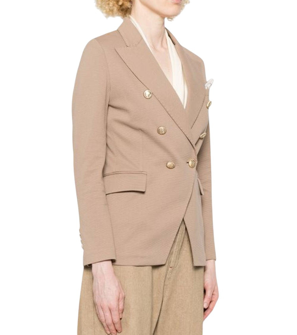 Light Brown Notched Lapel Blazer 3