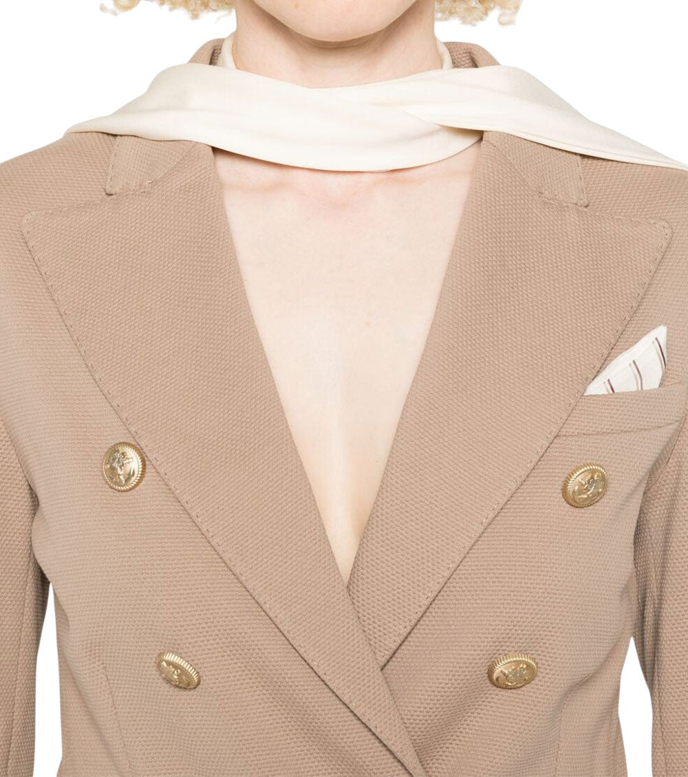 Light Brown Notched Lapel Blazer 4