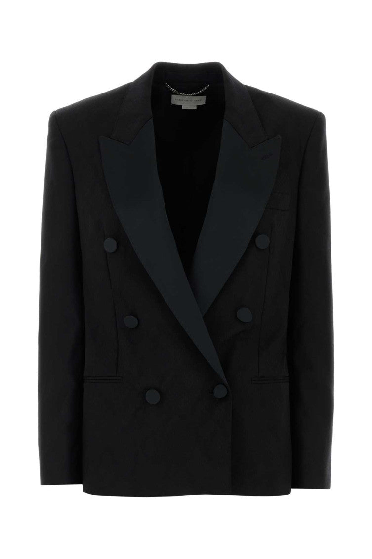 Black Peaked Lapel Blazer 1