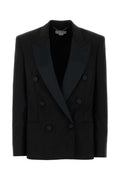Black Peaked Lapel Blazer 1